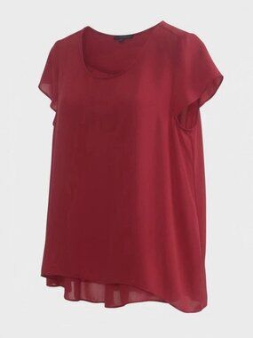 Woman’s Adrianna Papell Red Short Sleeve Top, Size M